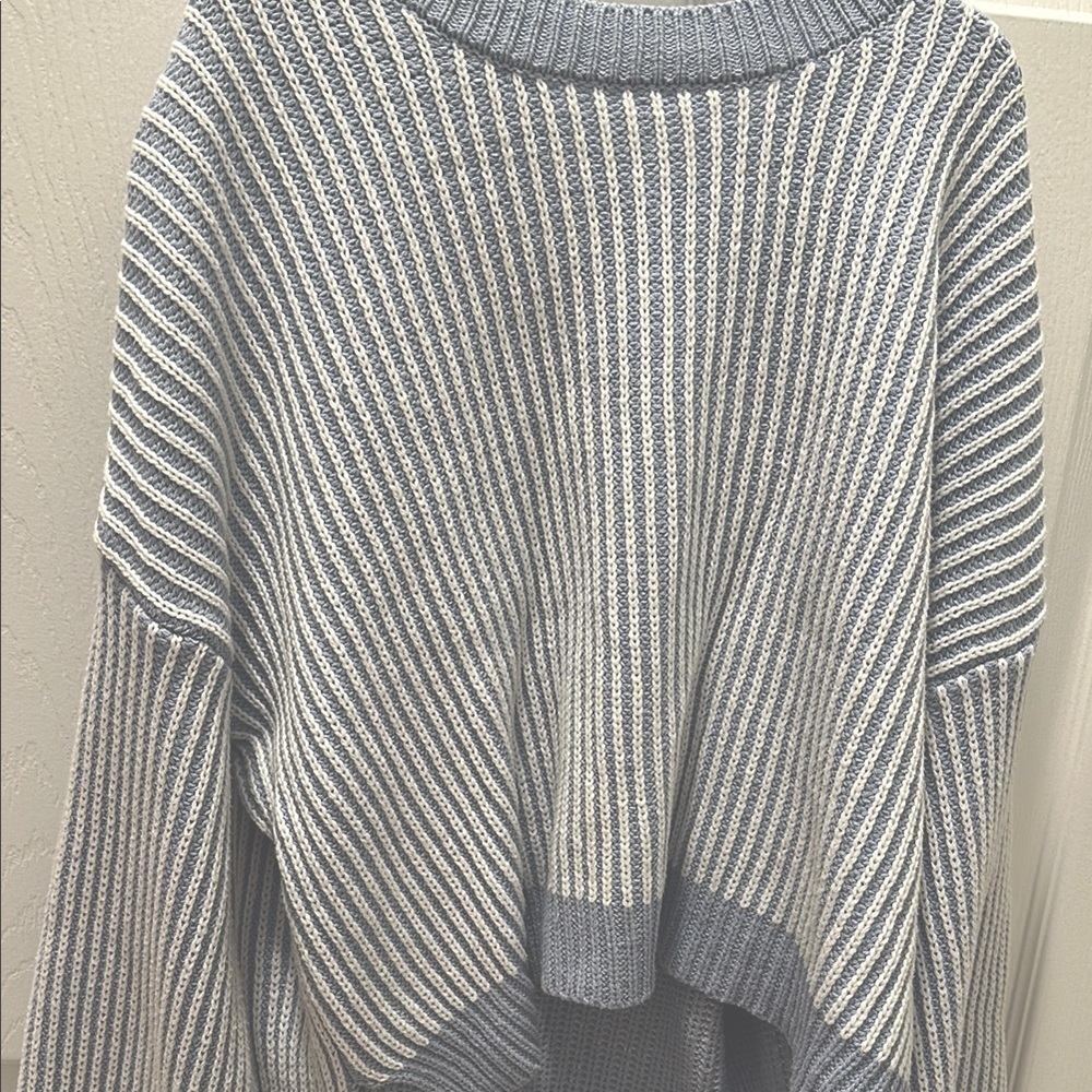 Striped Blue and White Women's Sweater